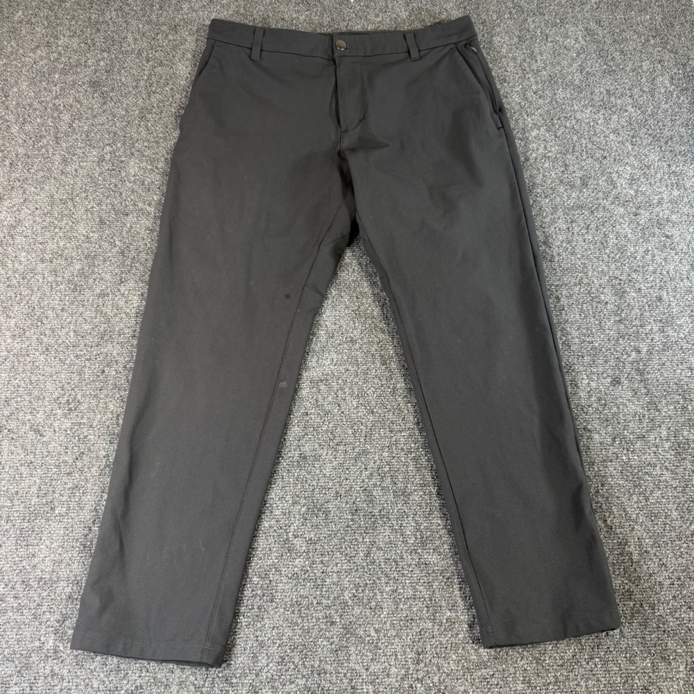 Lululemon Mens Commission Slim-Fit‎ Pant Obsidian Black Warpstreme 33x27 LM5A89S